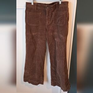 J. Crew Women's Wide Leg Brown Corduroy Pants #230